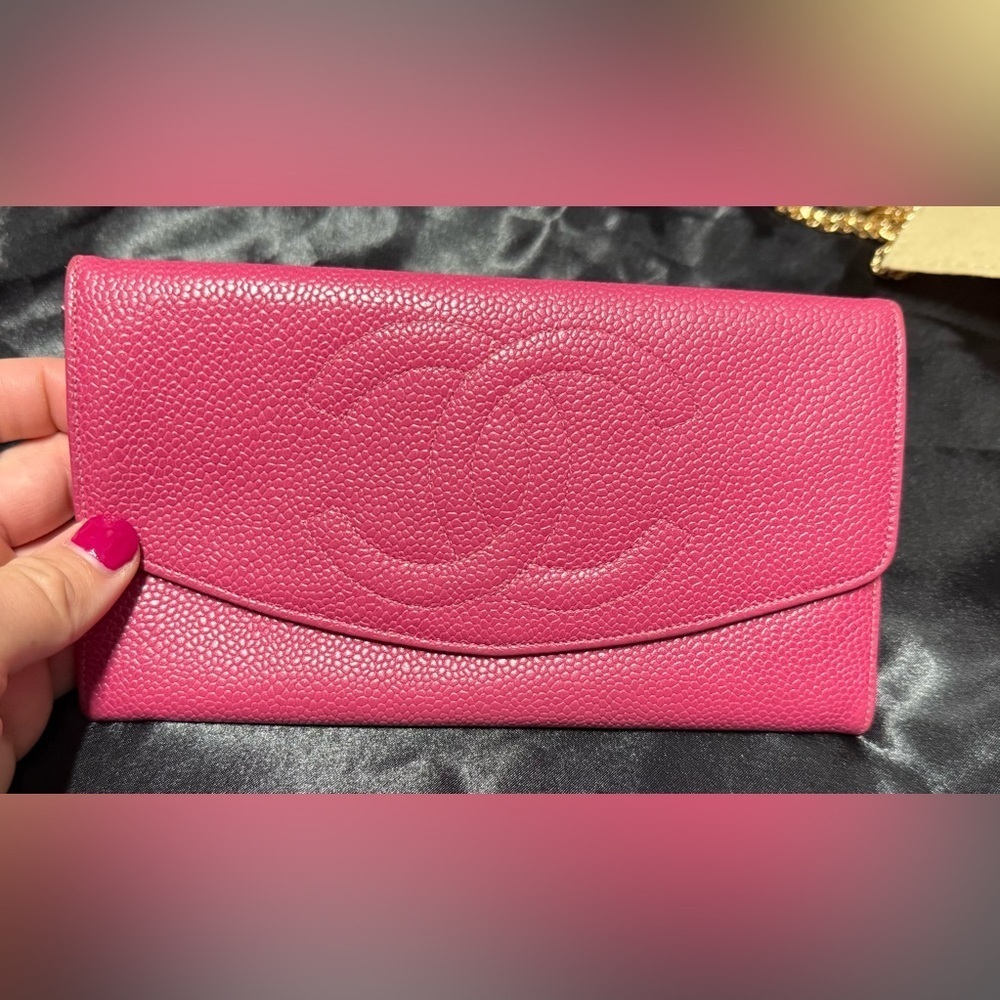Chanel timeless double flap pink wallet - Picture 3 of 17